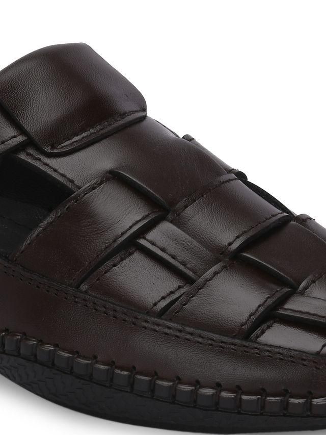 Men's Dreamers Brown Leather Slippers