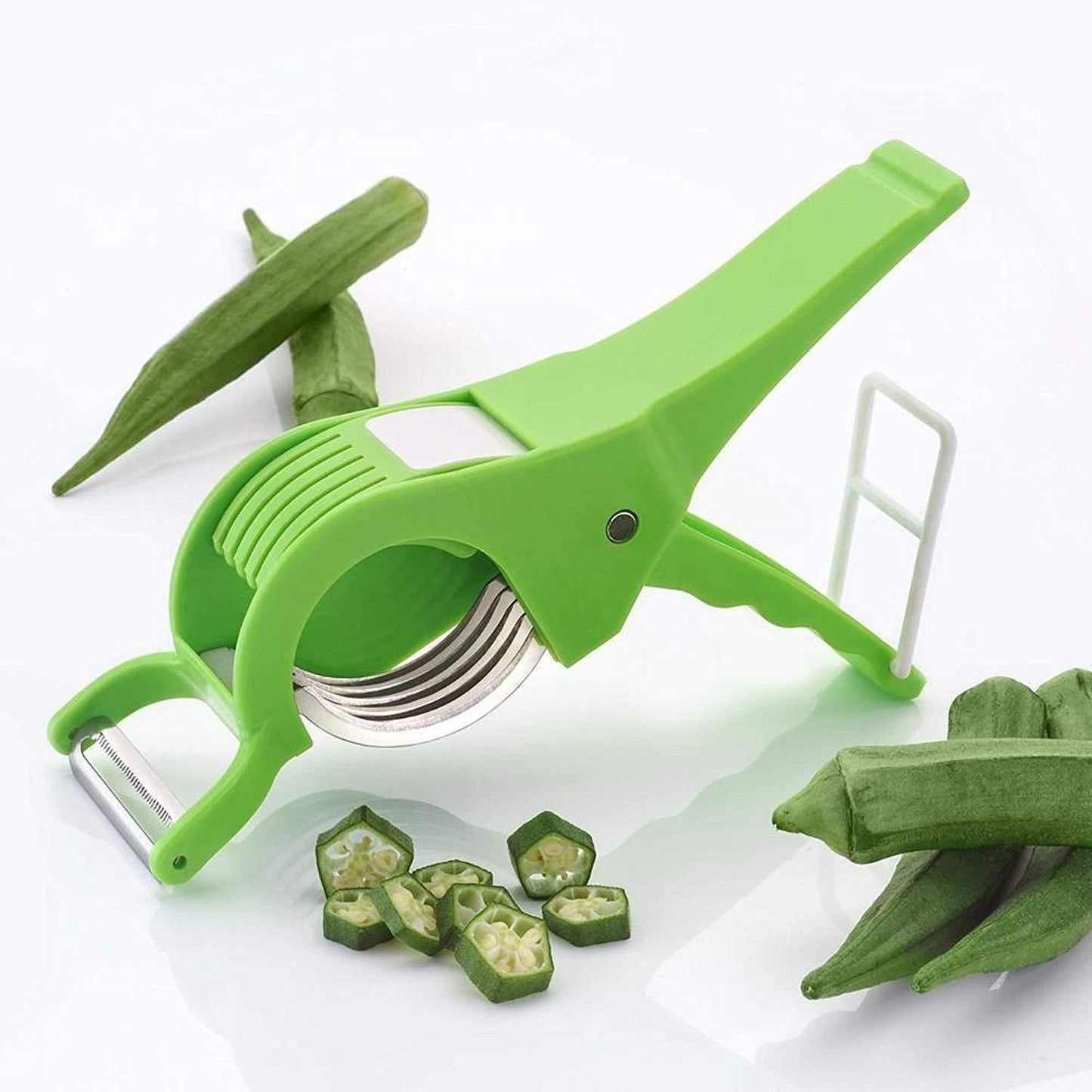 Vegetable Cutter 5 Sharp Blade with Peeler 2 in 1 ? Multi-Color (Pack Of 2)