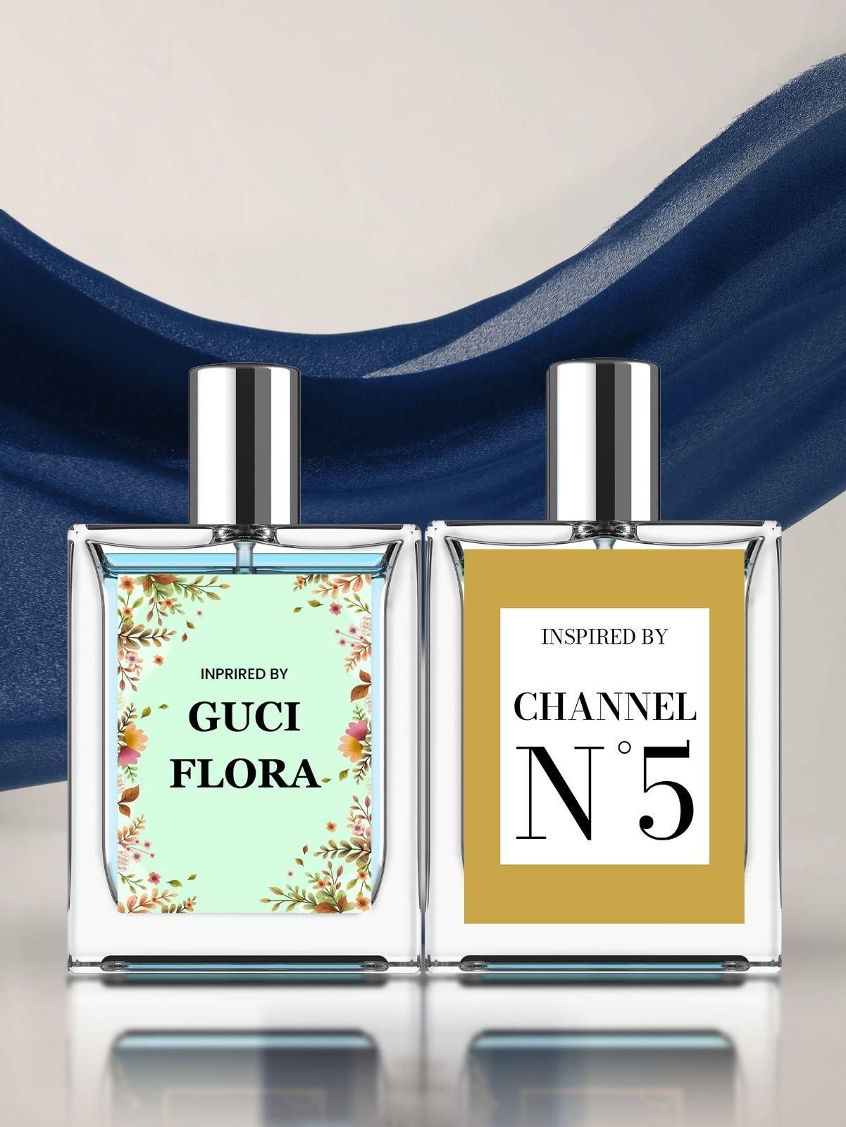 Inspired By Guci Flora & Channel N5 Eau De Parfume 50ml Pack of 2