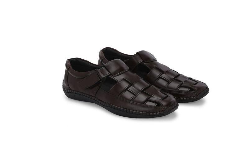 Men's Dreamers Brown Leather Slippers