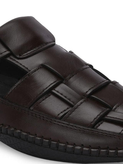 Men's Dreamers Brown  Leather Slippers
