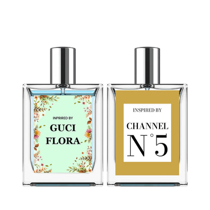Inspired By Guci Flora & Channel N5 Eau De Parfume 50ml Pack of 2