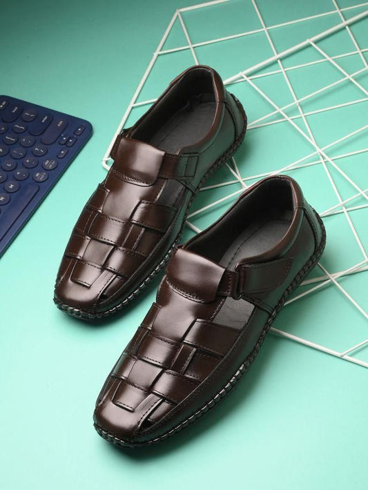 Men's Dreamers Brown  Leather Slippers